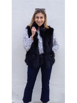 ARIANE Gilet renard Noir