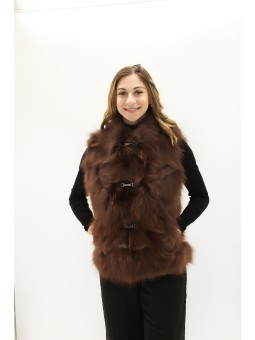 ARIANE Gilet renard Choco