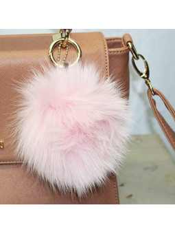 Bijoux de sac Pompon rose pâle