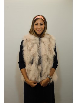 DIANA Gilet renard Rose poudré