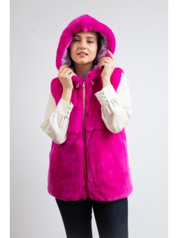 IRENE, gilet en lapin rex...