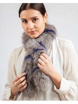 Echarpe-Boa renard Gris et...