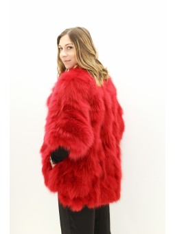 EMMA Veste renard lustré Rouge